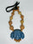 Collar Coyolxauhqui azul esmaltada con cuentas