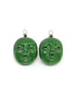 Aretes Cabeza Olmeca Verde Esmaltada