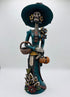 Catrina azul con calabazas y canasta