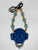 Collar Mictlantecuhtli azul esmaltado cuentas azules y color natural