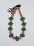 Collar corazon mini verde (9) cuentas natural