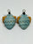 Aretes corazon mexica azul