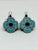 Aretes flor teotihuacana azul