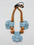 Tlaloc (3) grandes cuentas color natural