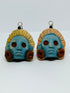 Aretes de Xochipilli azul y rojo