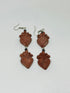 Aretes doble corazon mini rojo