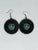 Aretes Disco de la muerte negro con azul