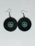 Aretes Disco de la muerte negro con azul